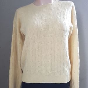 Ralph Lauren Yellow Cashmere Cable Knit Sweater